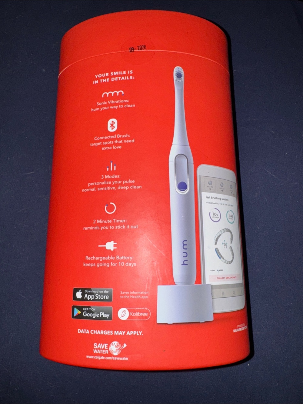 New Colgate hum Smart Rechargeable Electric Toothbrush w/ Travel Case Bluetooth - Picture 3 of 3